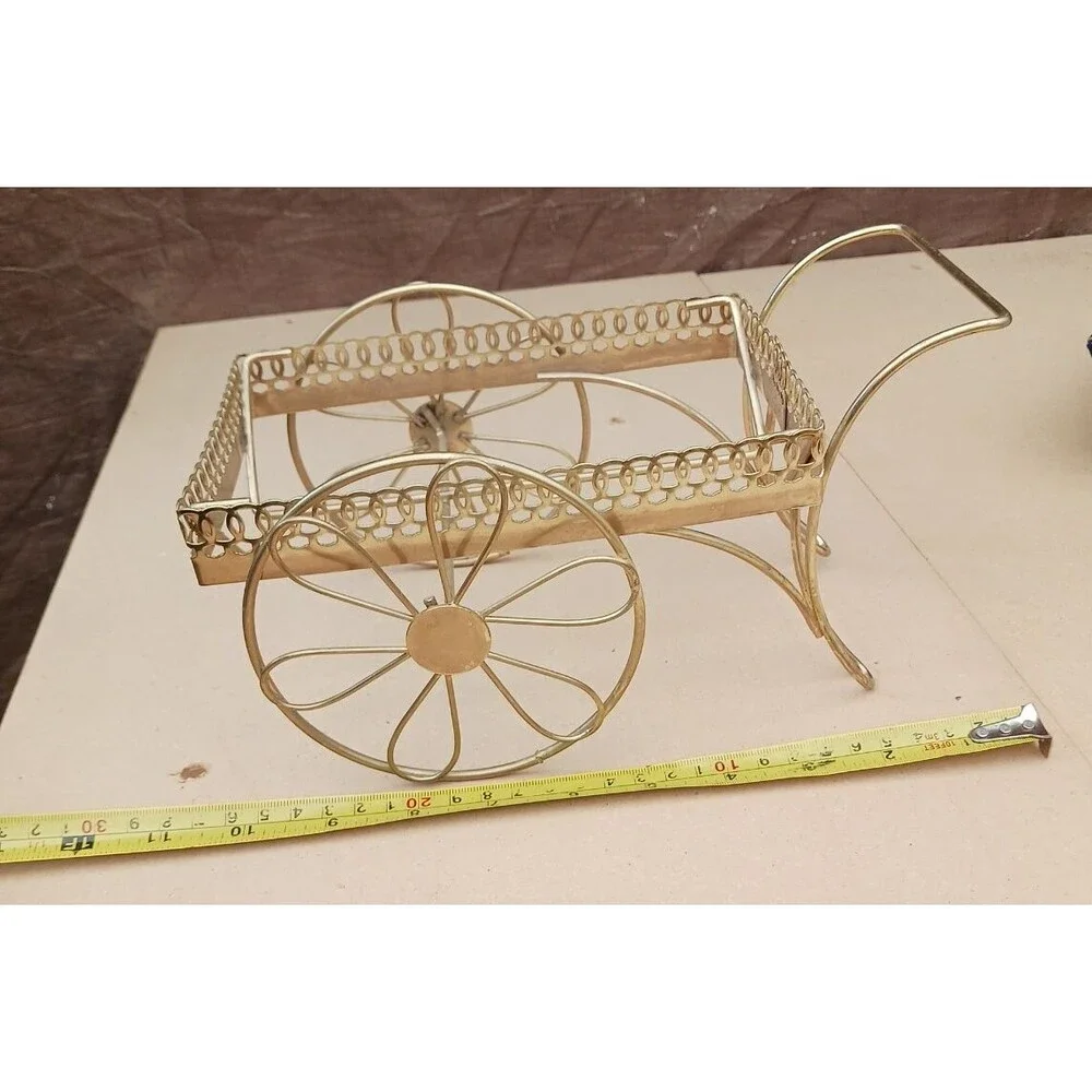 Doll House Vintage metal wire cart, basket holder 6